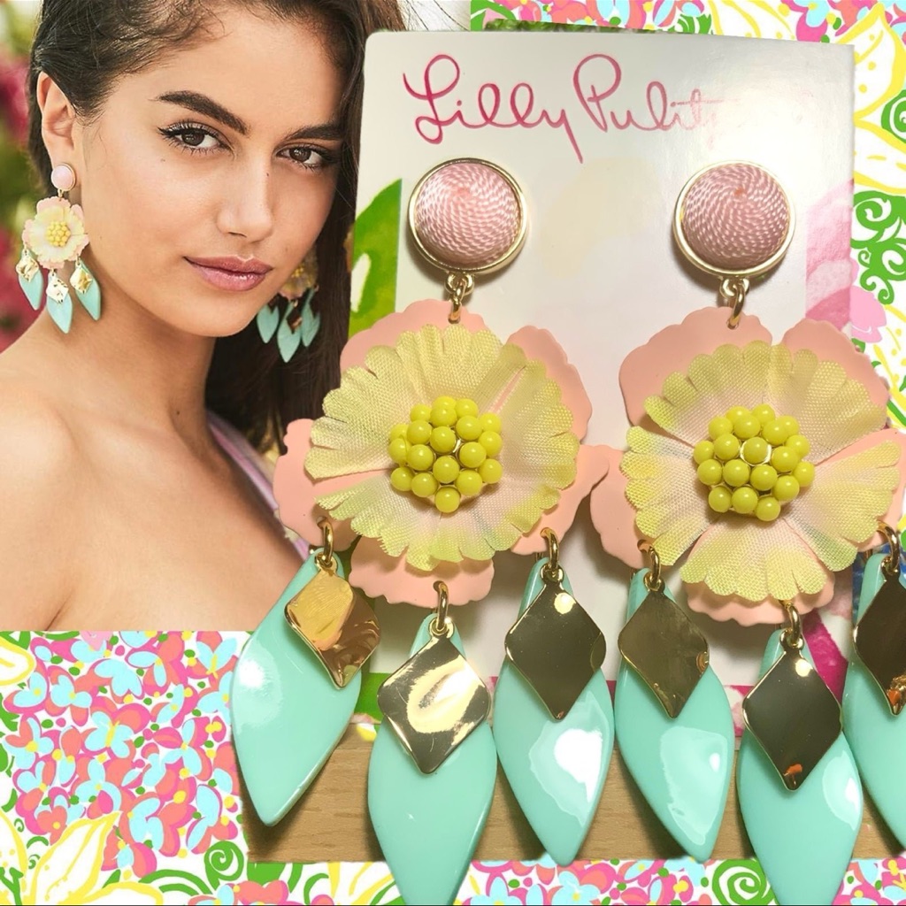 New Lilly Pulitzer Garden Gem Earrings 60$